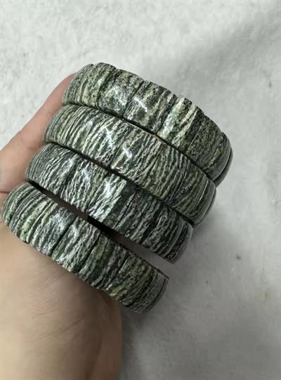 Serpantin Doğaltaş Roleks ( Rolex ) Özel Kesim Bileklik ( 5 Adet Yılancık Taşı Hediyeli )
