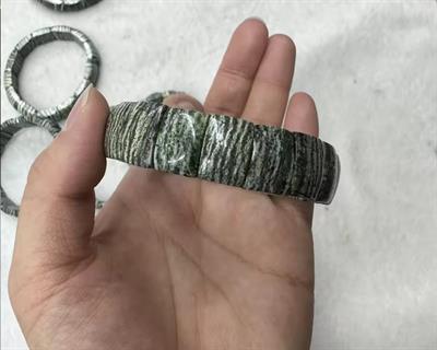 Serpantin Doğaltaş Roleks ( Rolex ) Özel Kesim Bileklik ( 5 Adet Yılancık Taşı Hediyeli )