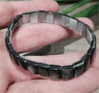 Siyah Sedef Doğaltaş Roleks ( Rolex ) Özel Kesim Bileklik  