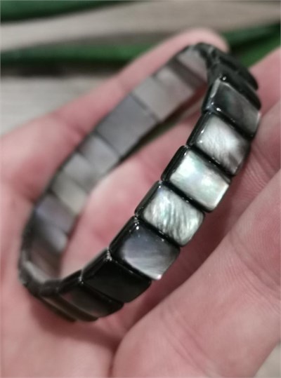 Siyah Sedef Doğaltaş Roleks ( Rolex ) Özel Kesim Bileklik  