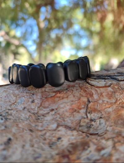 Şungit ( Shungite ) Doğaltaş Roleks ( Rolex ) Özel Kesim Bileklik  