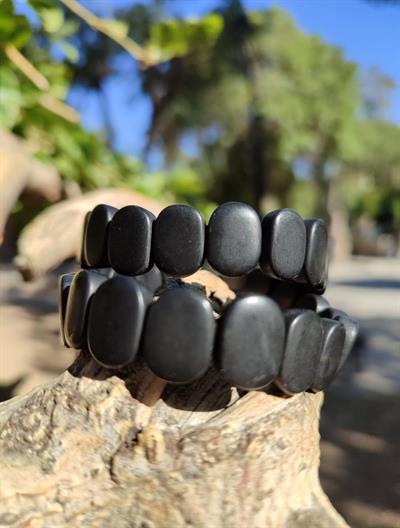 Şungit ( Shungite ) Doğaltaş Roleks ( Rolex ) Özel Kesim Bileklik  