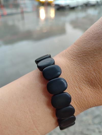 Şungit ( Shungite ) Doğaltaş Roleks ( Rolex ) Özel Kesim Bileklik  
