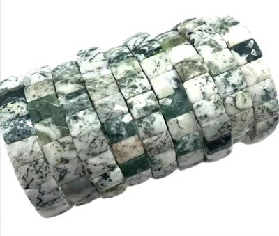 Yosunlu Akik Doğaltaş Roleks ( Rolex ) Özel Kesim Bileklik 
