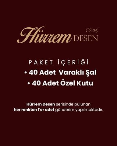 Hürrem Desen Işıltılı Şal - Tüm renkler - 40 Adt.