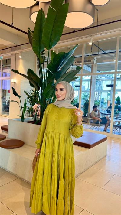 Kendinden Desenli Elbise