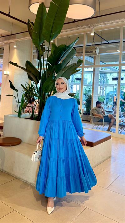 Kendinden Desenli Elbise