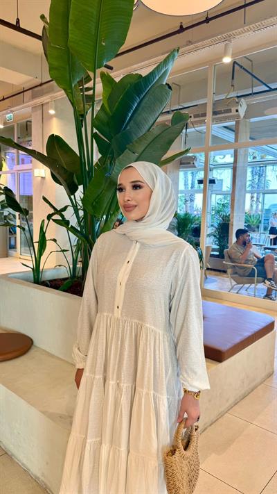 Kendinden Desenli Elbise