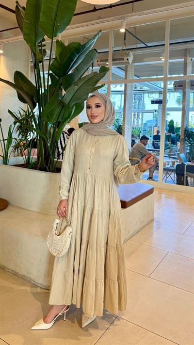 Kendinden Desenli Elbise