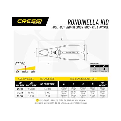 Cressi Rondinella Dalış Paleti - CA181031