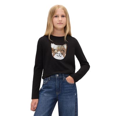 Gap Kız Çocuk Flippy-Sequin Grafik T-Shirt - 822044