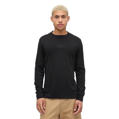 Gap Logo Waffle-Knit Bisiklet Yaka T-Shirt - 795644