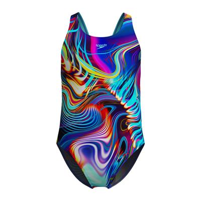 Speedo Digital Allover Leaderback Çocuk Yüzücü Mayosu - 8-1237718173