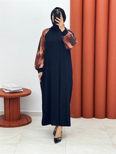 6579 burgu kumaş kolları dijital kahverengi