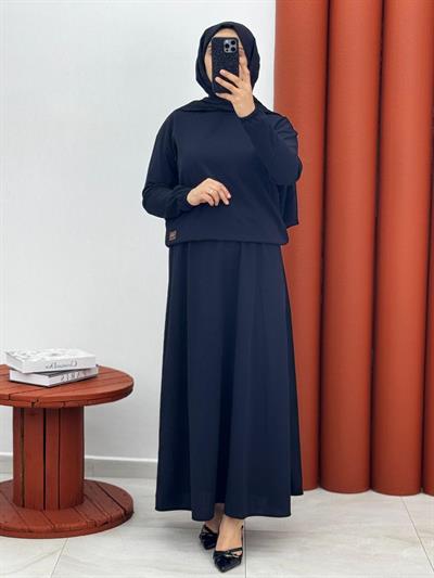 6523 sukuba krep ikili takım siyah