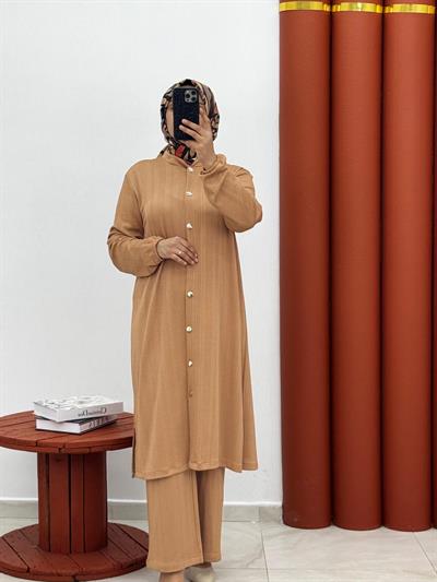 6589 Örme ikili takım karamel