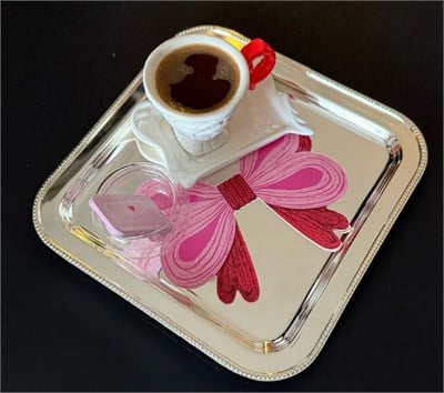 Pembe Fiyonk 4'lü Bardak Matı