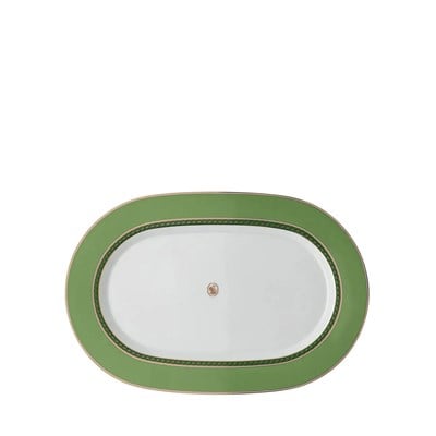 Signum Fern Yeşil Oval Porselen Servis Tabağı 34 cm