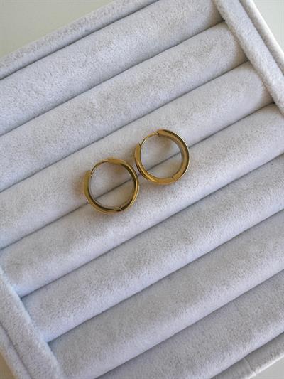 Altın Görünümlü Çelik Halka Küpe