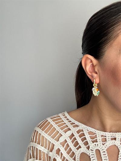 Altın Kaplama Charmlı Küpe