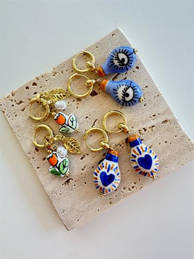 Altın Kaplama Charmlı Küpe