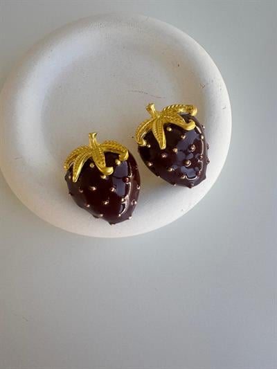 Altın Kaplama Çilek Küpe