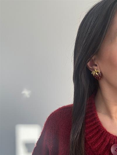 Altın Kaplama Çilek Küpe