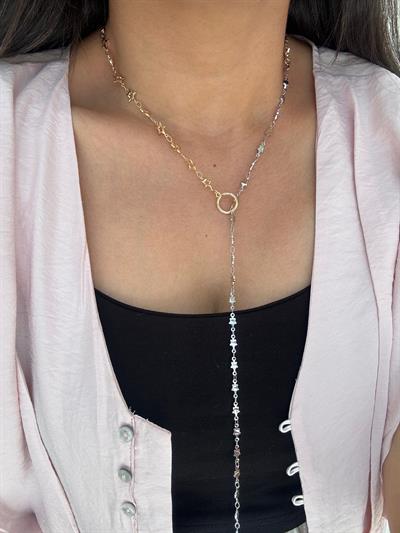 Altın Kaplama Gold-Silver Uzun Zincir Kolye