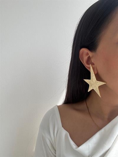 Altın Kaplama Gold Yıldız Küpe