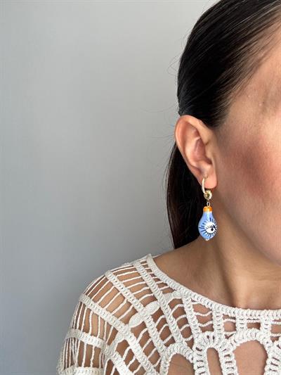 Altın Kaplama Göz Detaylı Otantik Küpe