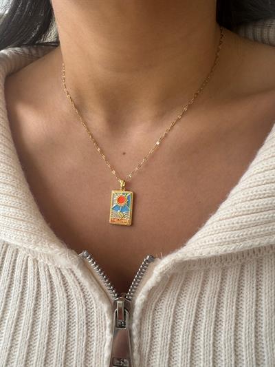 Çelik The Lovers Kolye