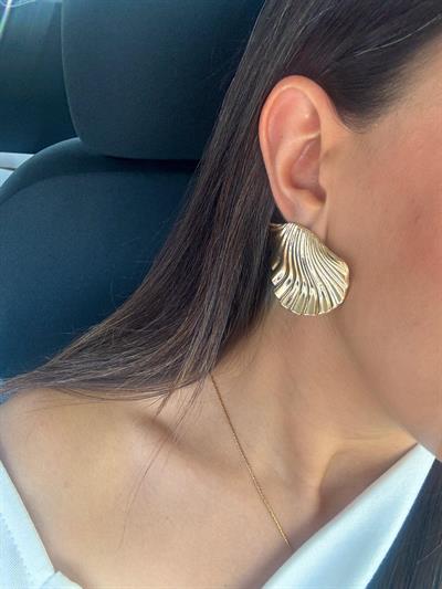 Altın Kaplama İstiridye Küpe