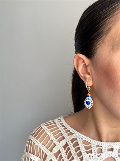 Altın Kaplama Kalp Detaylı Otantik Küpe