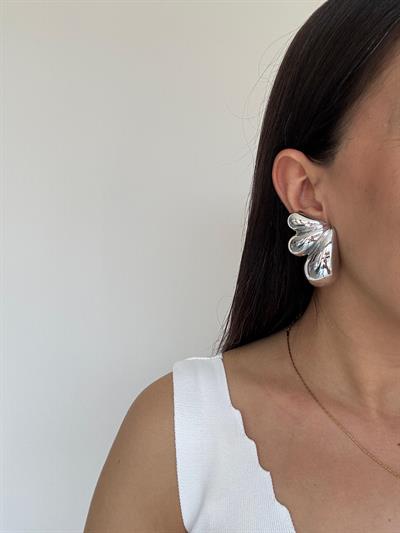 Altın Kaplama Marka Model Büyük Boy Damla Küpe (silver)