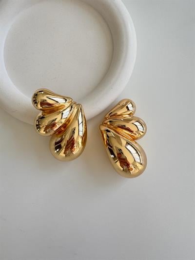 Altın Kaplama Marka Model Büyük Boy Damla Küpe