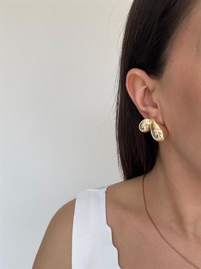 Altın Kaplama Marka Model Küçük Boy Damla Küpe