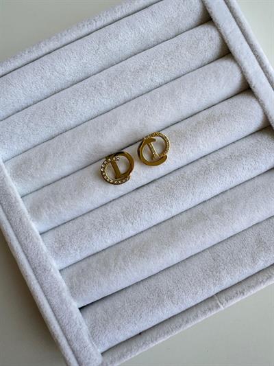 Altın Kaplama Marka Model Taşlı Küpe