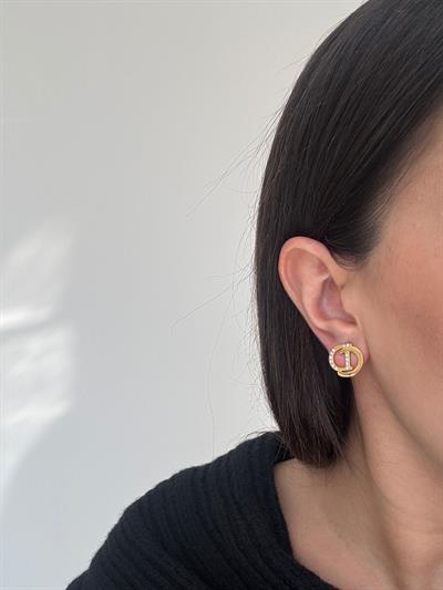 Altın Kaplama Marka Model Taşlı Küpe