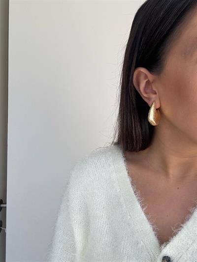 Altın Kaplama Mat Seri Gold Küpe