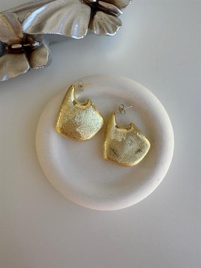 Altın Kaplama Mat Seri Gold Küpe