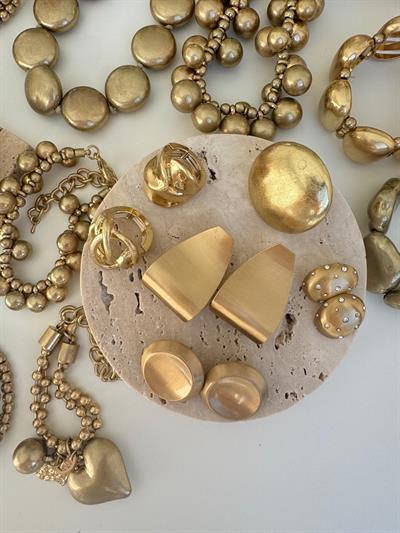 Altın Kaplama Mat Seri Yuvarlak Düğme Küpe