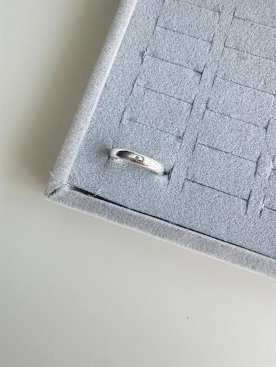 Altın Kaplama Mini Mavi Taşlı Silver Alyans Yüzük