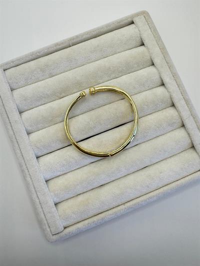 Altın Kaplama Mor Minimal Taşlı Kelepçe