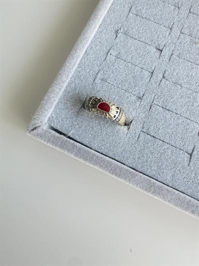 Altın Kaplama Otantik Yüzük (Kırmızı)