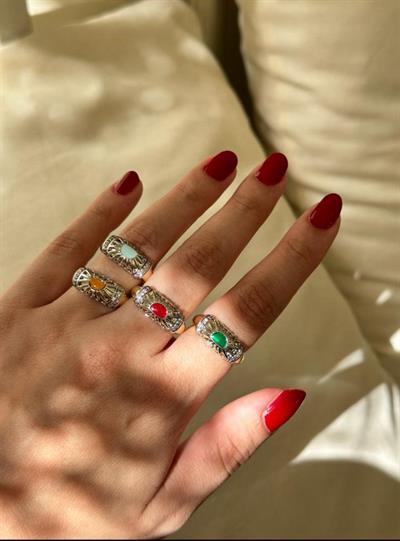 Altın Kaplama Otantik Yüzük (Mavi)