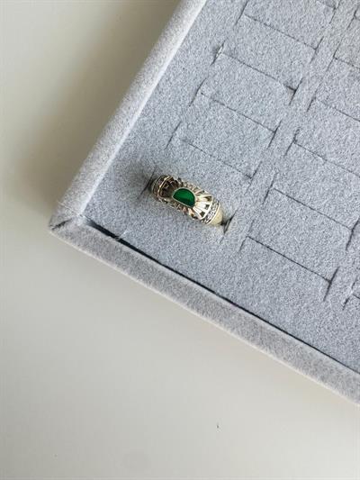 Altın Kaplama Otantik Yüzük (Yeşil)
