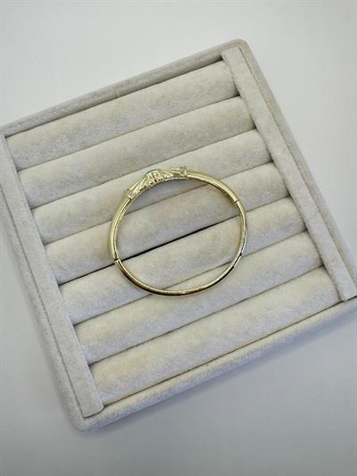 Altın Kaplama Oval Mavi Taşlı Kelepçe