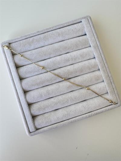 Altın Kaplama Oval Topçuklu İnce Zincir Bileklik