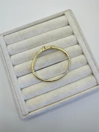 Altın Kaplama Oval Turuncu Taşlı Kelepçe