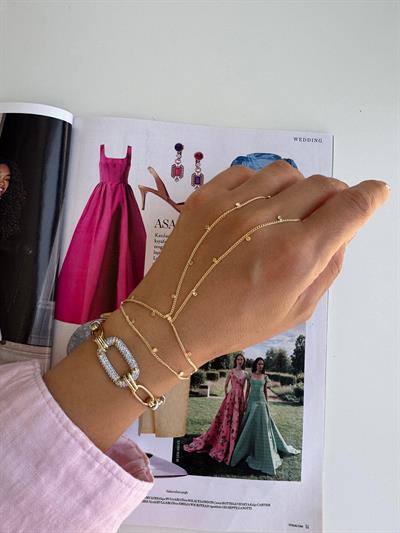 Altın Kaplama Pul Boncuklu Şahmeran